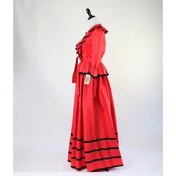 Vintage Albert Capraro Red 2 Piece Skirt and Jacket Set Deadstock Medium - Picture 8 of 9
